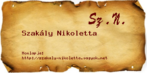 Szakály Nikoletta névjegykártya